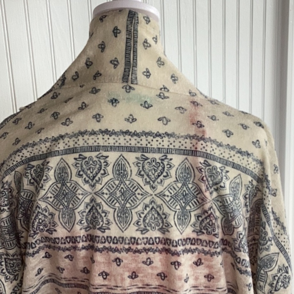 Boho Patterned Open Front Sweater - image 4